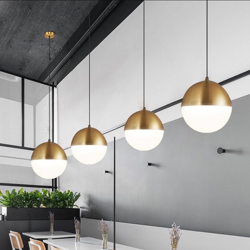 1 Light Sphere Hanging Ceiling Light Modern Style Glass Hanging Lamp Kit