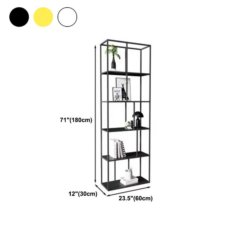 Industrial Metal Open Etagere Bookshelf Vertical Bookshelf for Office