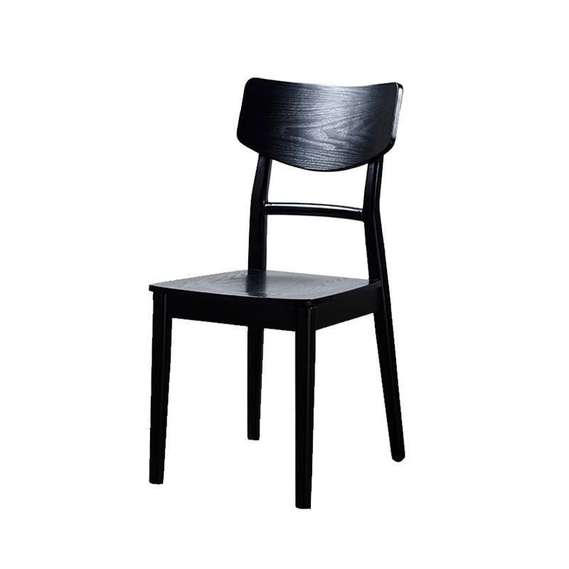 Black Modern Side Chair Solid Wood Dining Chair for Living Room