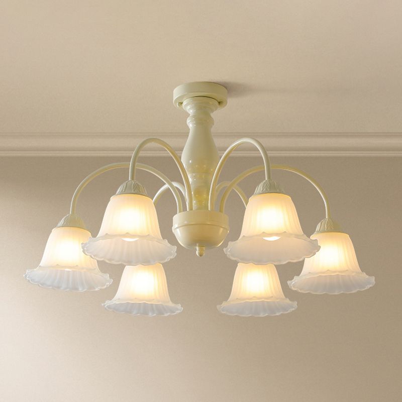 Modern Ceiling Lamp Multi-lights Semi-flush Mount Light Fixture with Glass Shade