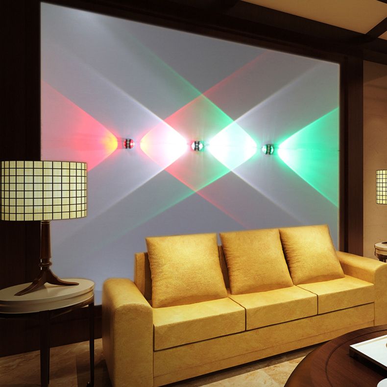 Moderner Kreis auf und ab LED Wandleuchter Kristall 2 Lichter Wandlampen