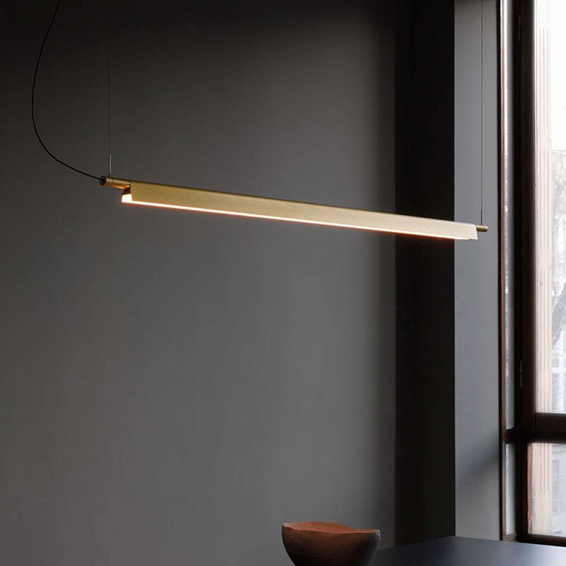 1 Light Linear Island Lights Contemporary Metal Island Lighting Fixture