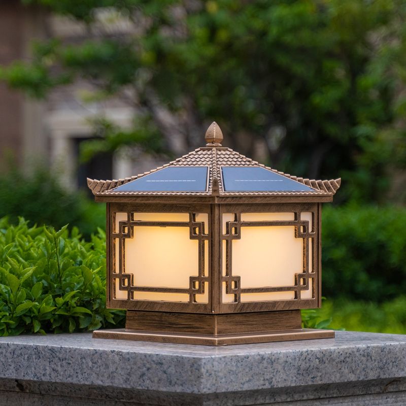 Contemporary Pillar Light Creative LED Solar Lighting Fixture for Garden