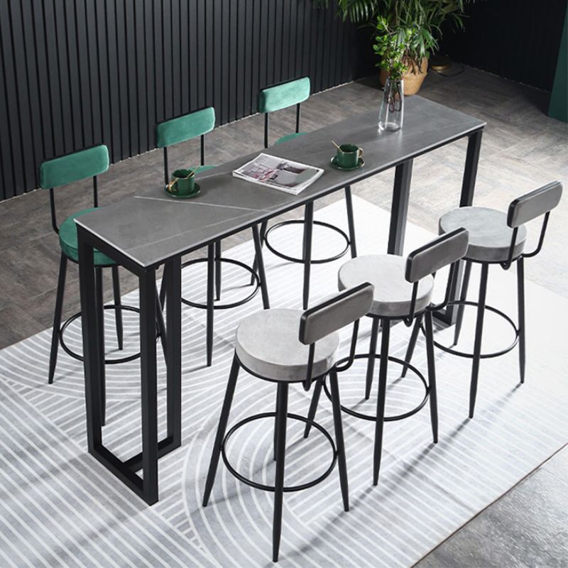 Industrial Bar Height Table Stone Top Bistro Table for Patio Use