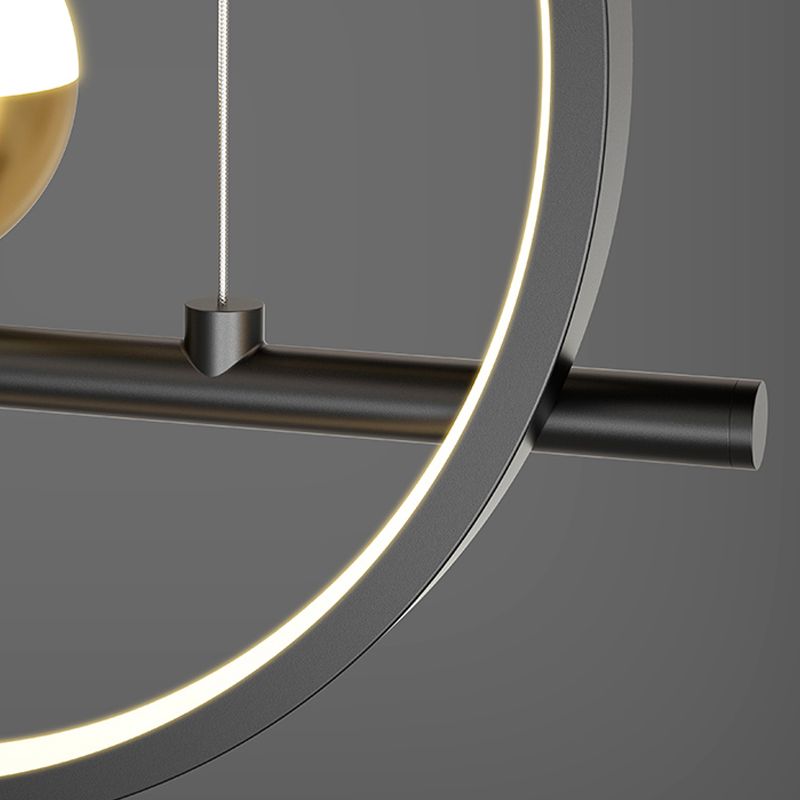 Iluminación colgante lineal luces colgantes contemporáneas para isla de cocina con sombra de metal