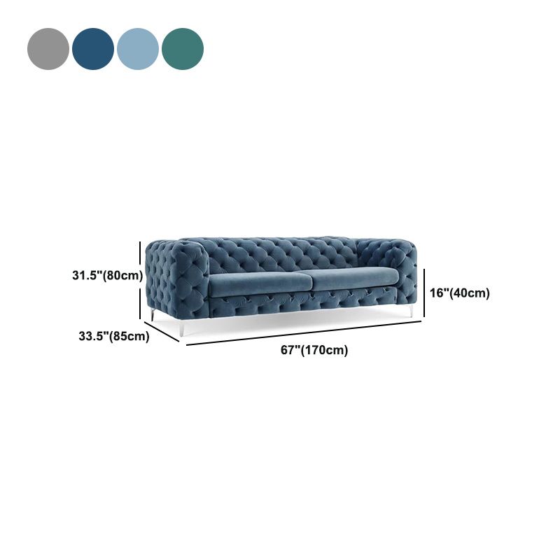 Contemporary Tufted Back Sofa with Tuxedo Arms for Apartment
