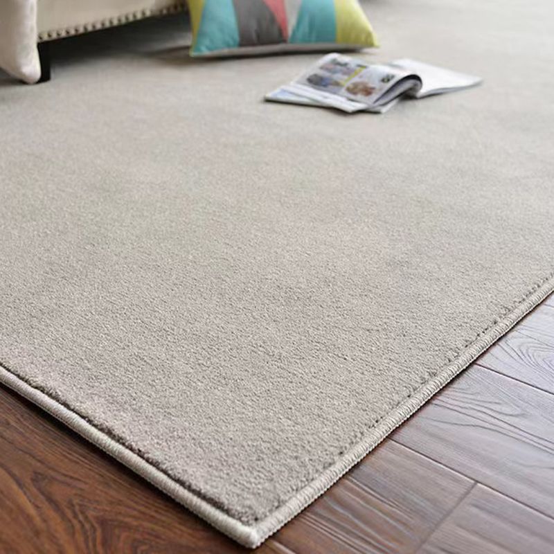 Contemporary Plain Carpet Polyester Thick Rug Stain Resistant Area Rug for Living Room