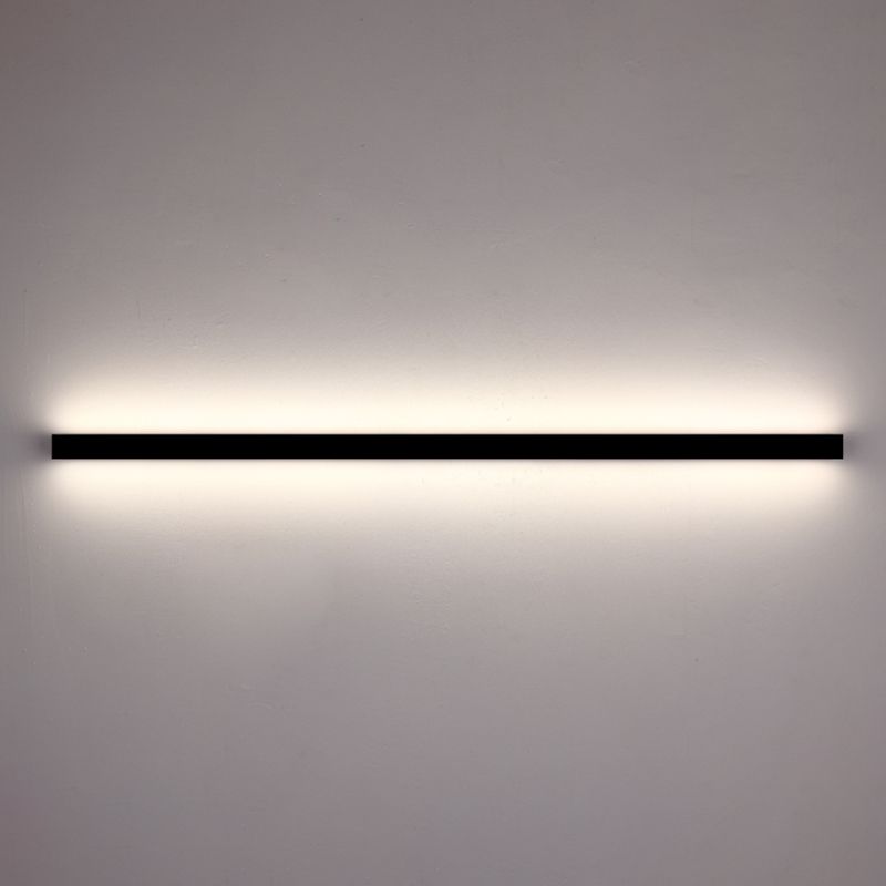 Linear Shape Metal Wall Sconce Modern Style 1- Light Wall Mount Light in Black