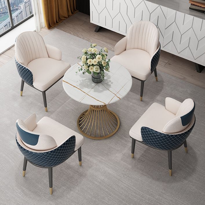 Glam Style Sintered Stone Dining Set 1/2/3/4/5 Pieces Dining Set for Home Use