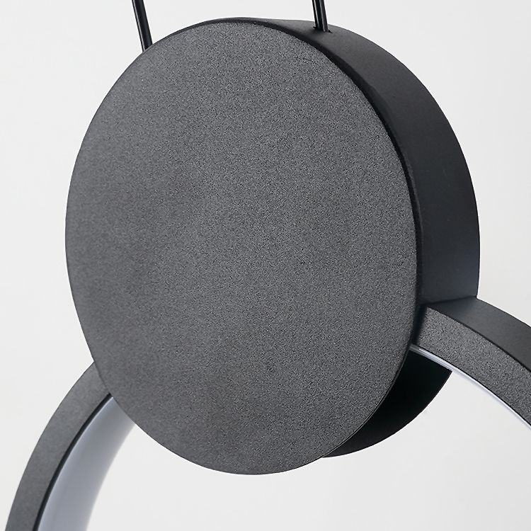 Silikon Schwarz LED Hängende Lampe im modernen künstlerischen Stil Aluminium Linear Anhänger Licht für Schlafzimmer