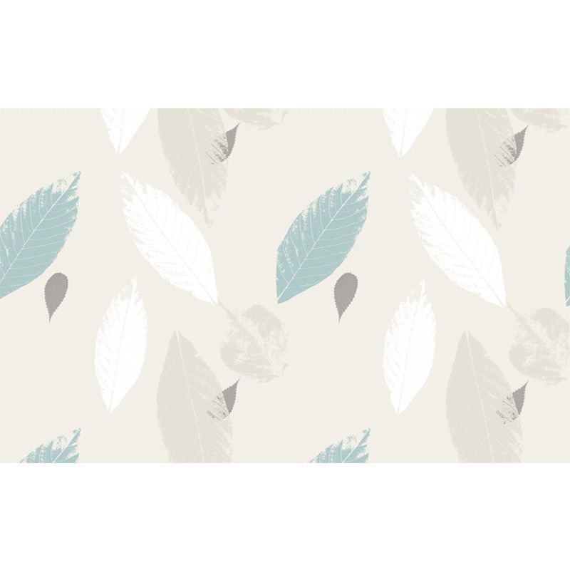 Blue and Yellow Leaves Murals for Wall Stain Resistant Modern Bedroom Wall Covering