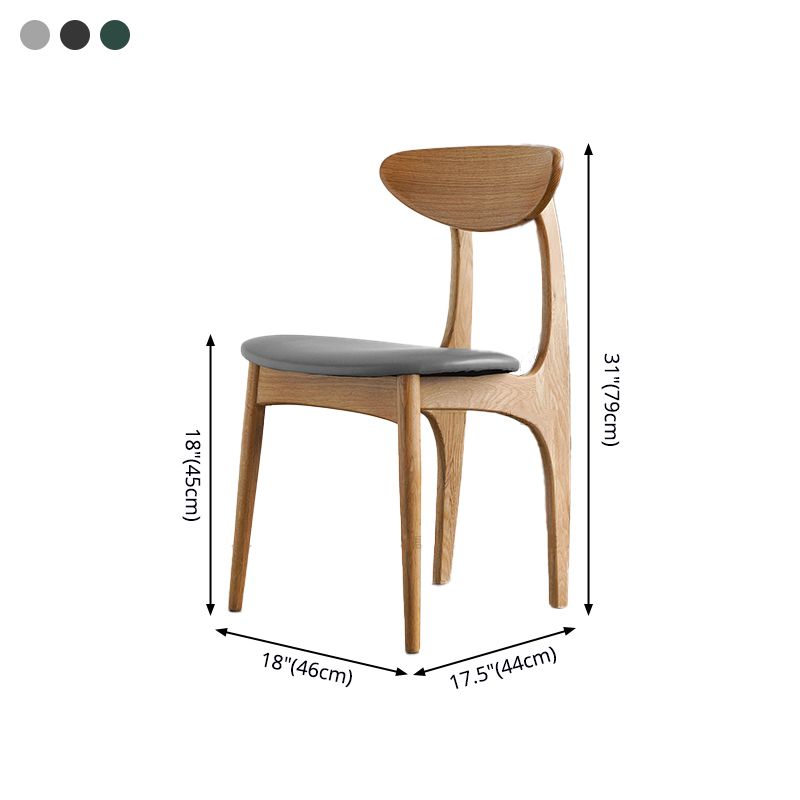 Silla lateral de comedor de madera de estilo escandinavo, sillas laterales de comedor con respaldo abierto para uso doméstico