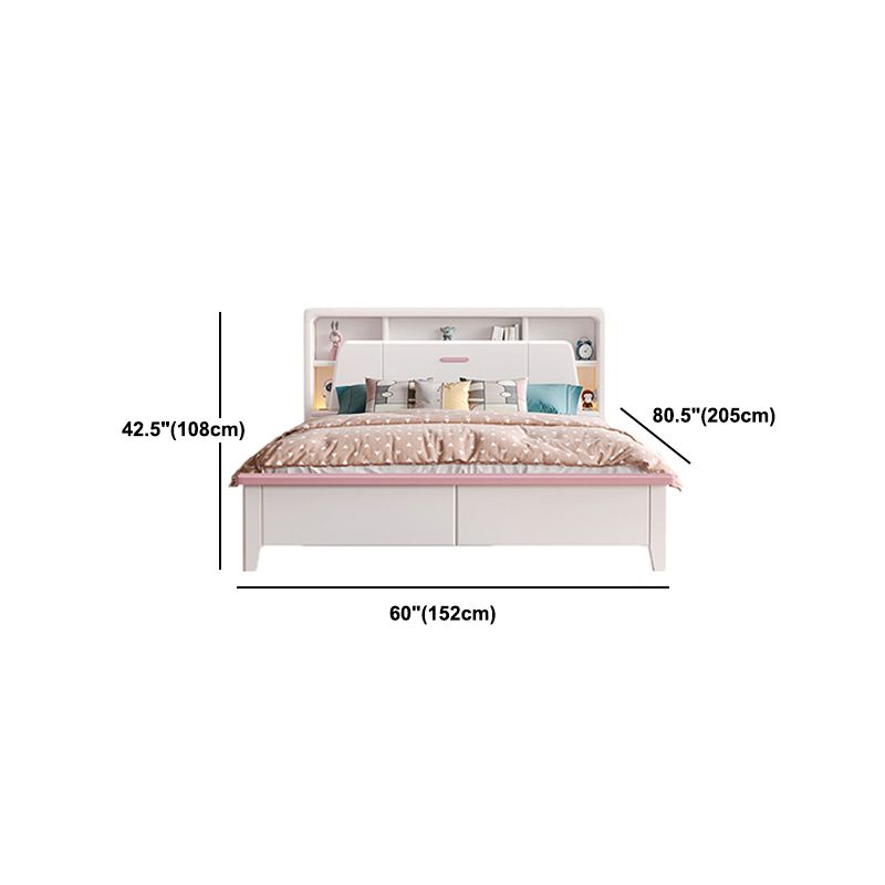 Modern Wood Bed Frame Bookcase Included Standard Bed for Bedroom