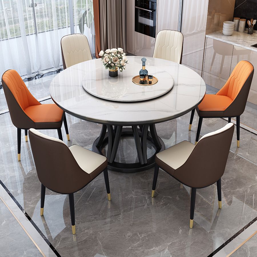 Simplicidad Mesa de comedor Base de madera de ceniza Mesa redonda de una sola base para el hogar