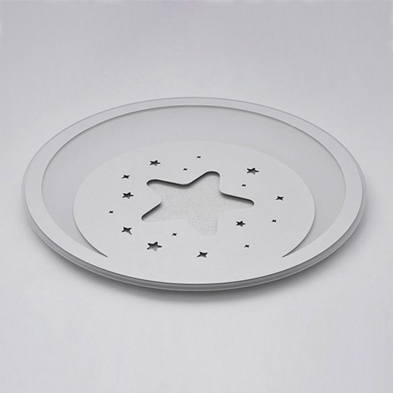 Round Shape Metal Flush Ceiling Light Kid Style 1 Light Flush Ceiling Light Fixtures