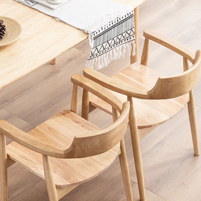 Chaise d'intérieur de style contemporain en bois massif, chaises latérales de salle à manger à dossier ouvert