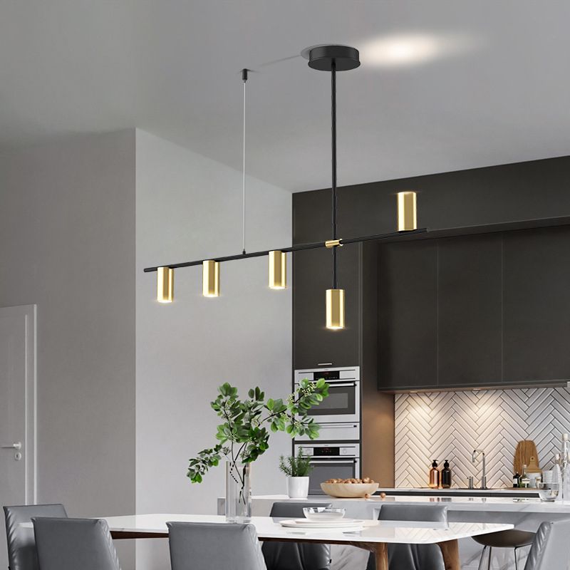 Modernist Cylinder Island Pendants Metal Pendant Lights for Dining Room