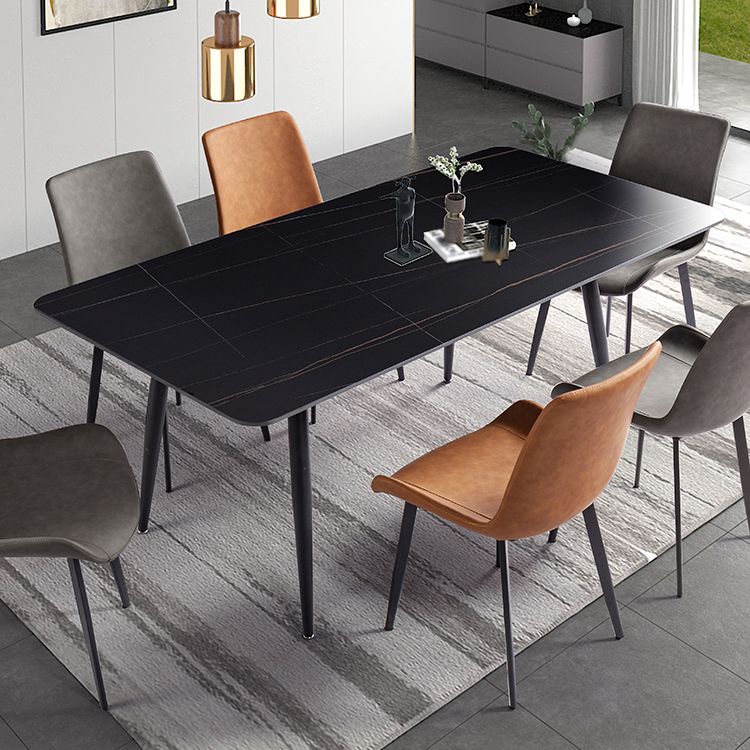 Gesinterde stenen driekleurige eettafel moderne stijl 4 poten tafel voor eetkamer