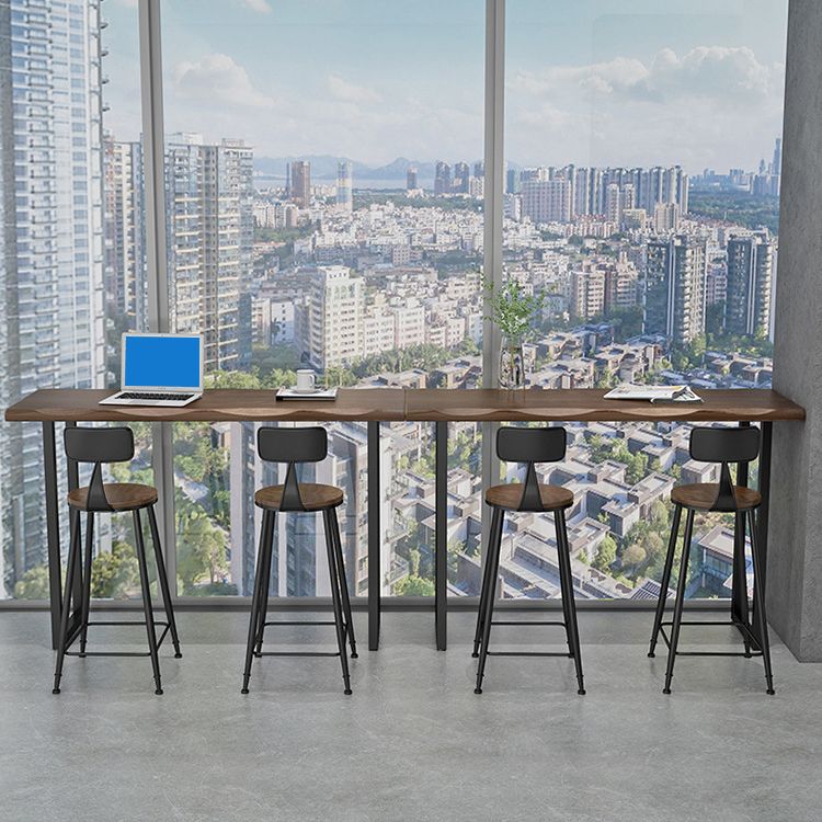 Industrial Solid Wood Bar Table Rectangle Bar Dining Room Table