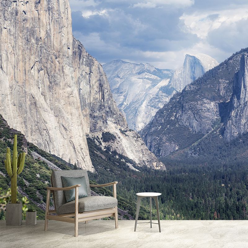 Natural Style Mountain Wall Mural Wallpaper Photography Mildew Resistant for Bedroom