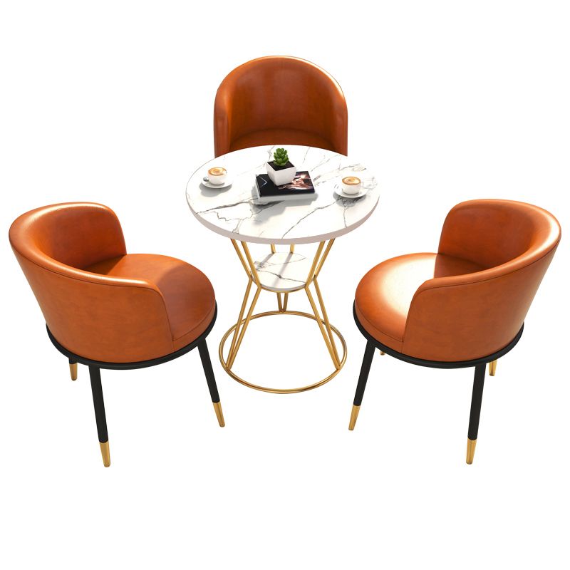 White Stone Top Dining Table Set 1/2/4 Pieces Modern Dinette Set