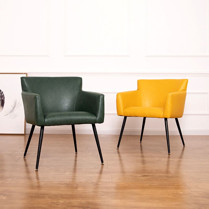 Contemporary Chairs Kitchen Parsons Dining Armchair with Carbon Steel Legs