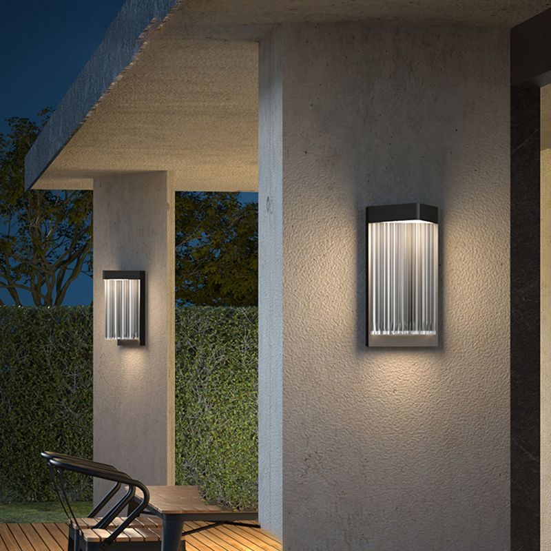 Simple Wall Sconce Black Outdoor Wall Light Fixture with Acrylic
