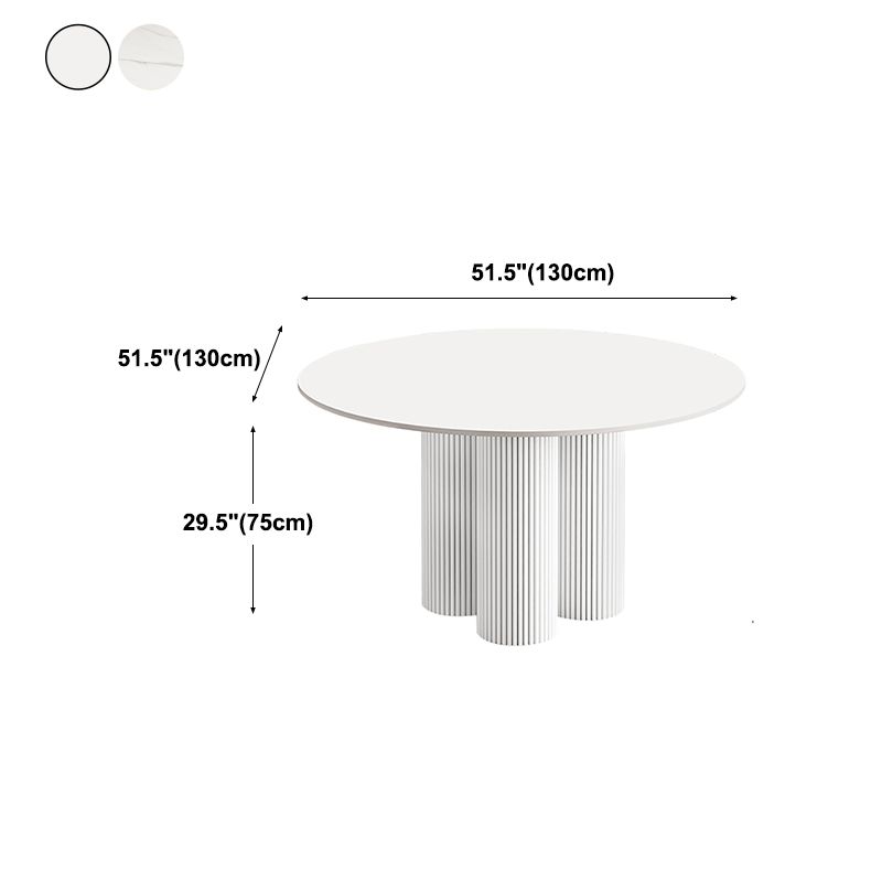 Round Standard Height Dining Table Modern White Wood Dining Site Table