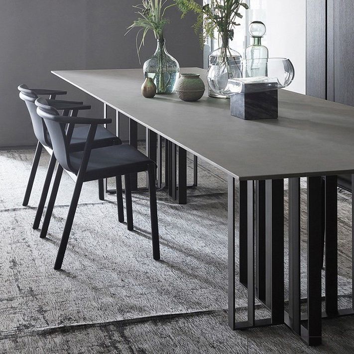 Industrial Style Furniture Double Pedestal Pine Solid Wood Dining Site Table