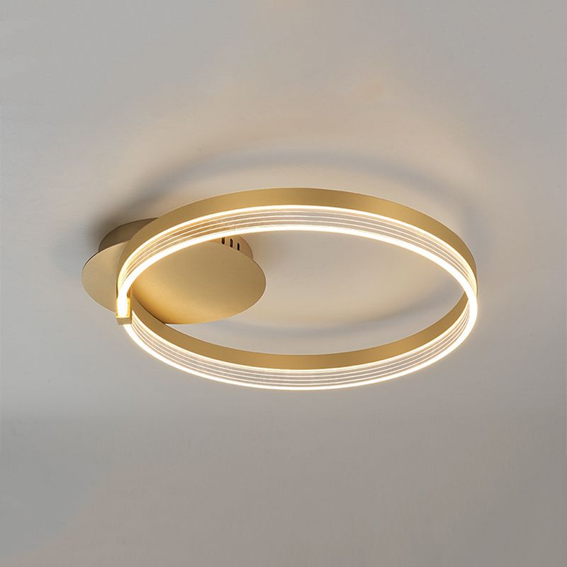 Geometric Flush Mount Light Fixture Modern Metal Flush Light in Gold