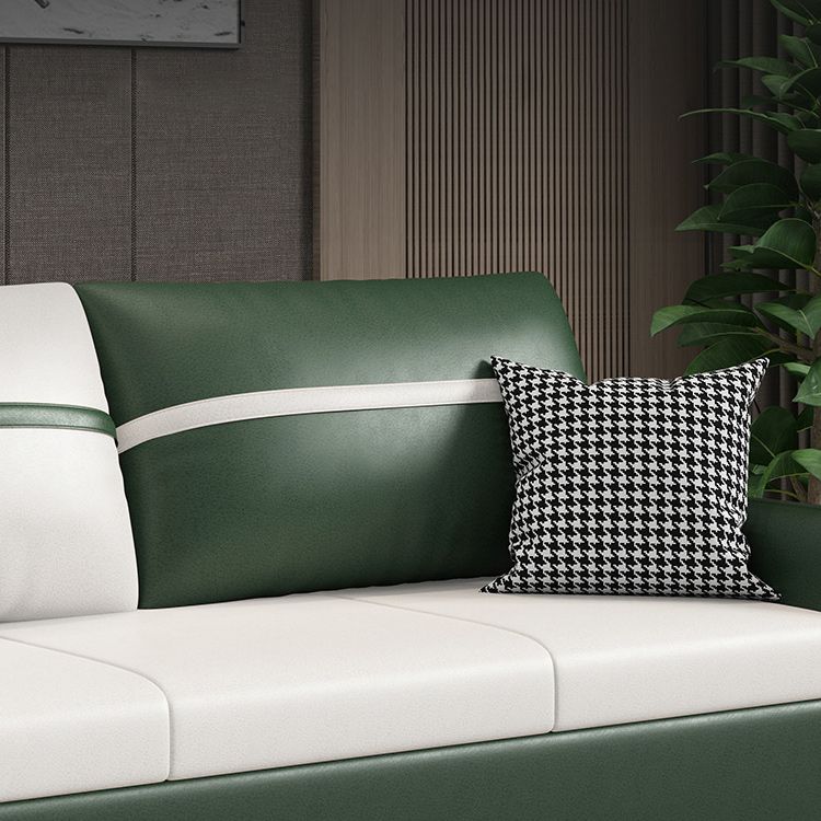 Modern 25.6" H Faux Leather Slope Arm Sofa Bed For Living Room