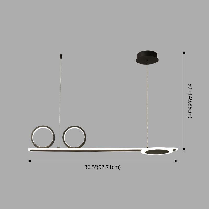 Salle à manger Modern Island LEDLING LINEAR 4 LUMILES PENDANT ALUMINUM LUMIN