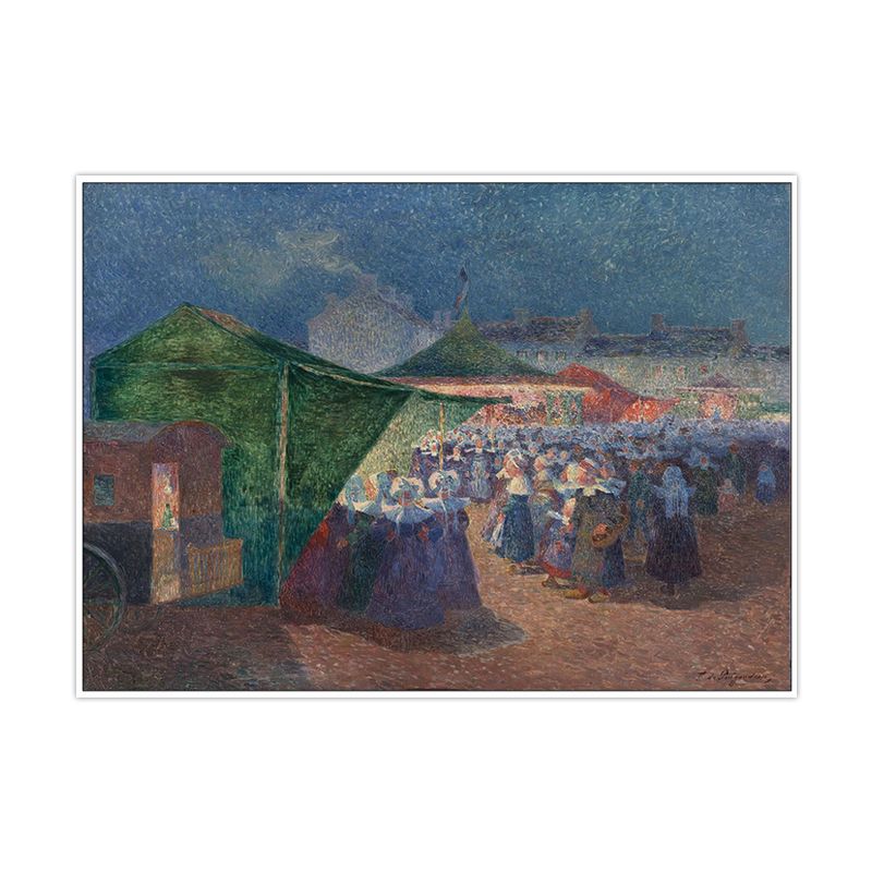 Blue Night Country Fairs Canvas Art Ferdinand Puigaudeau Impressionist Textured Painting