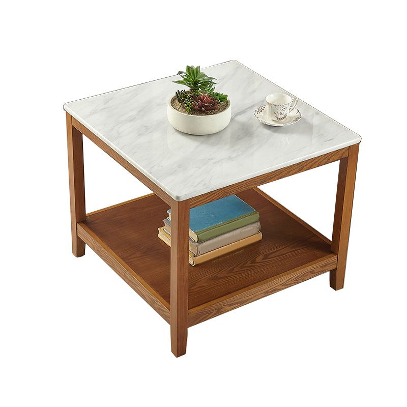 23.6"Tall Modern Wood Side Table Square End Table for Living Room