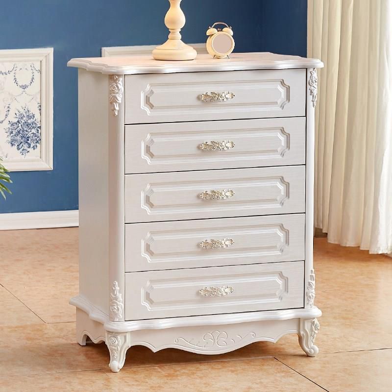 White Wood Storage Chest Dresser Modern Bedroom Storage Chest with Drawers