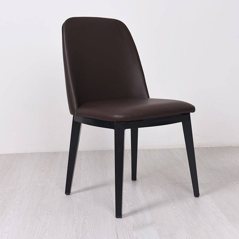Contemporary Style Dining Side Chair Armless Kitchen Chair with Wooden Legs