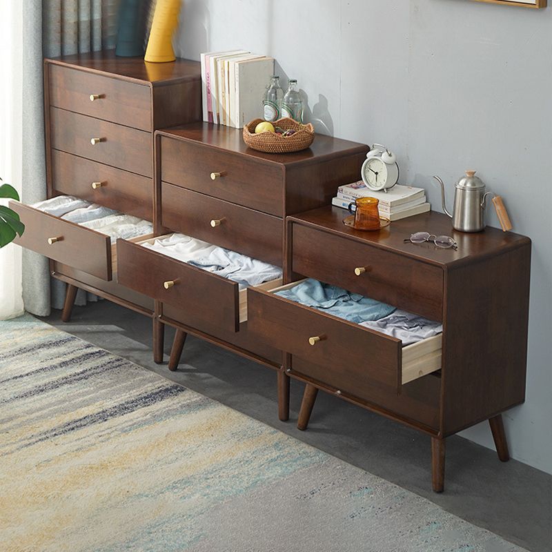13.77" Wide /15.35" Wide Accent Cabinet Solid Wood 3/4/5  Drawers Cabinet in Brown