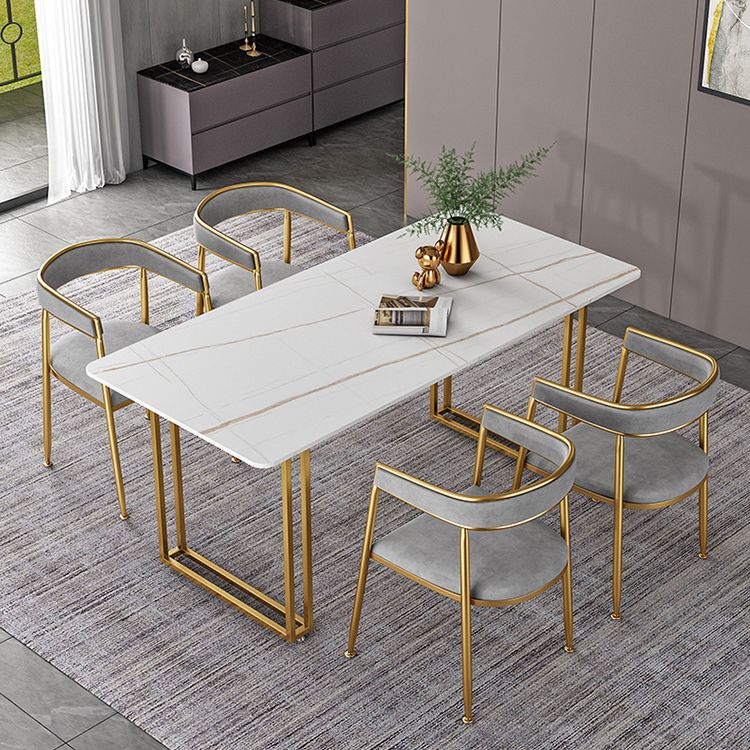 Sintered Stone Dining Table Traditional Luxury Sled Base Dining Table