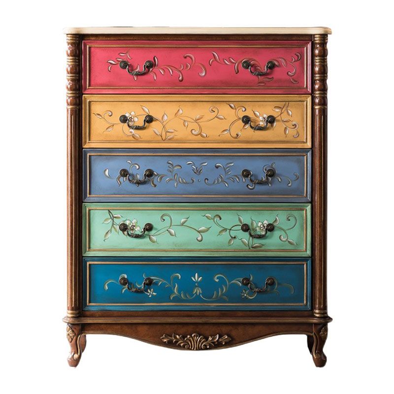 Traditional Vertical Dresser Wood Storage Bachelor Chest for Bedroom