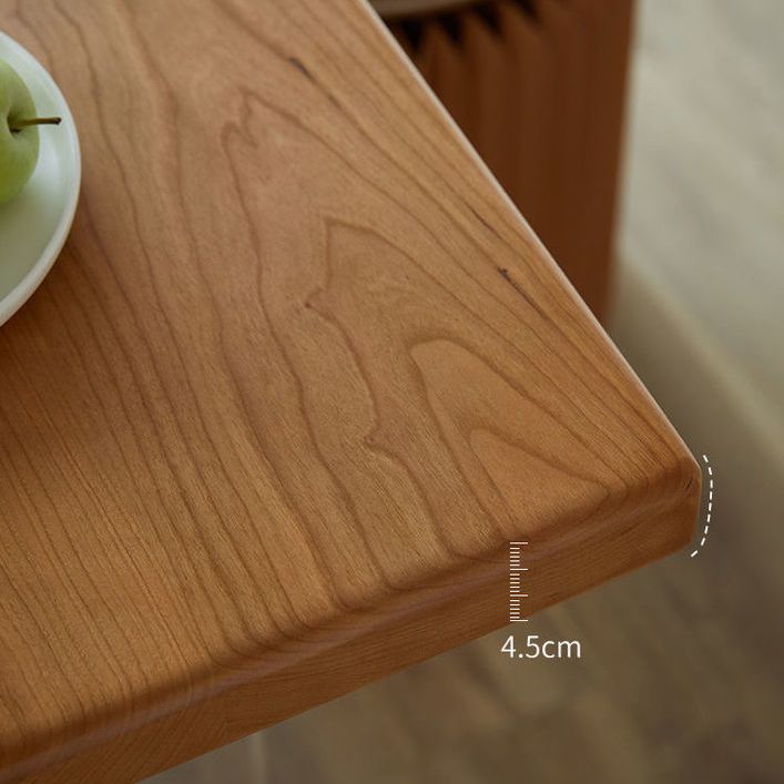 Rectangular Solid Wood Dining Table Modern Brown Furniture with Trestle Base for Home