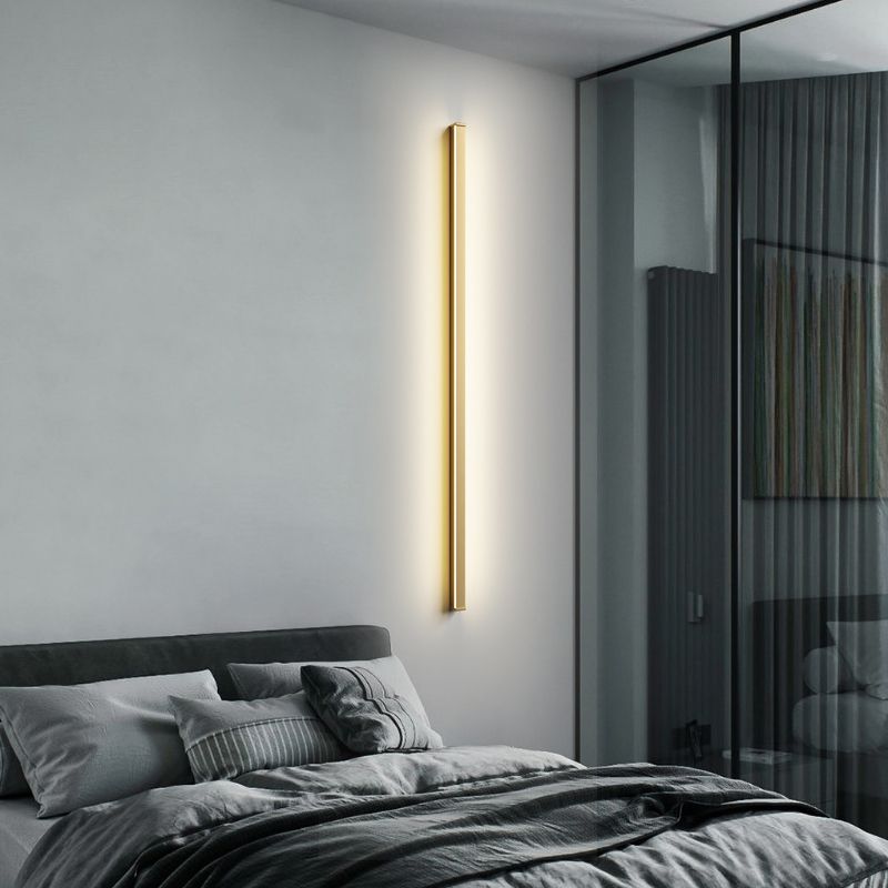 Metallic Linear Wall Light Fixture Modern Style Wall Light Sconce for Living Room