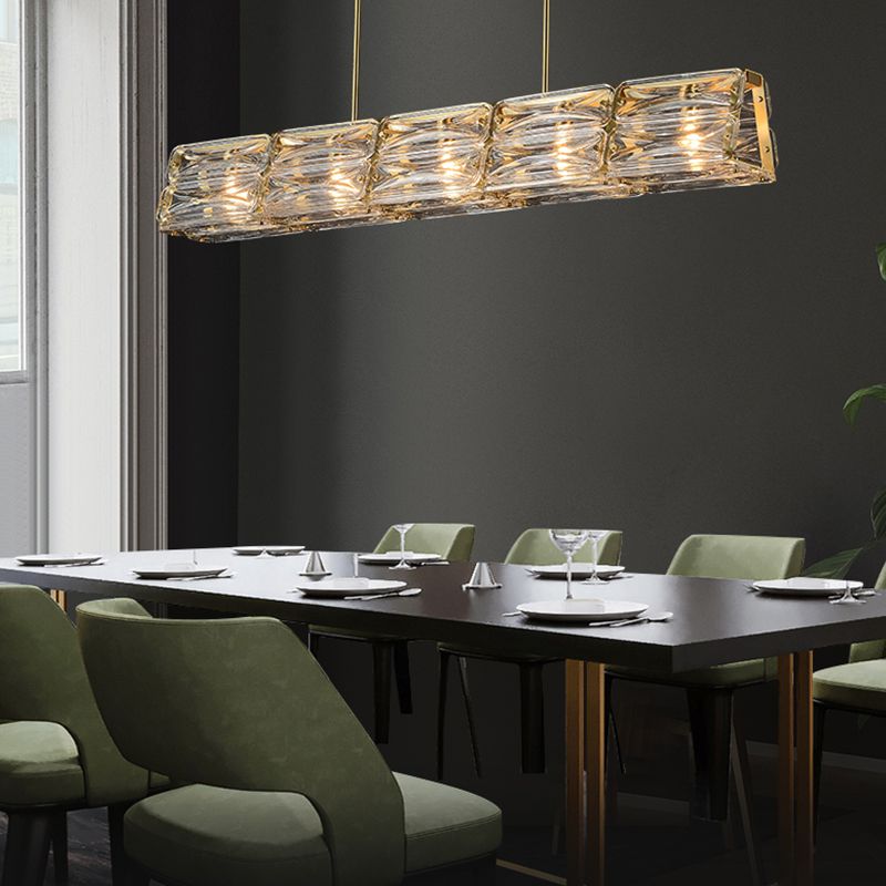 Modern Simple Geometric Island Pendant 4 Lights Island Light for Restaurant