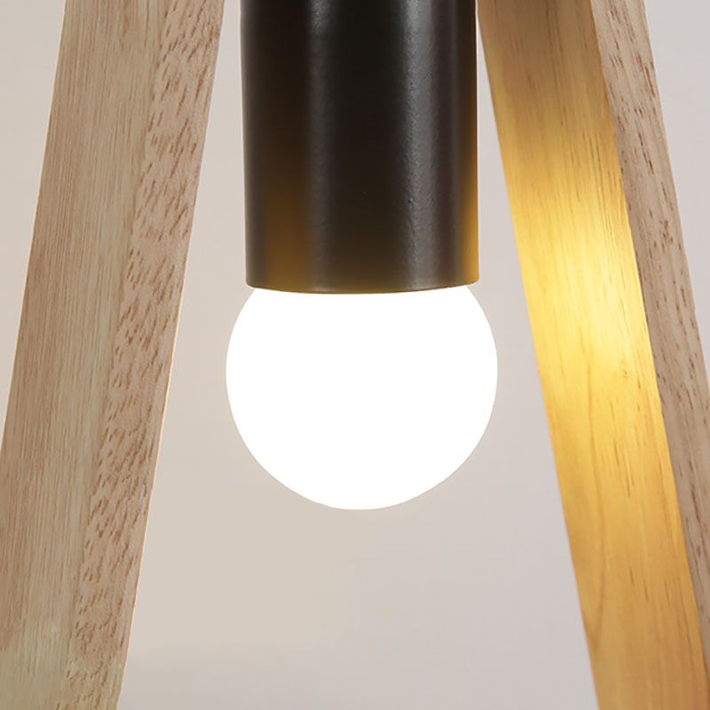 Modern Creative 1-Light Wall Lamp Wooden Geometric Wall Light for Bedroom