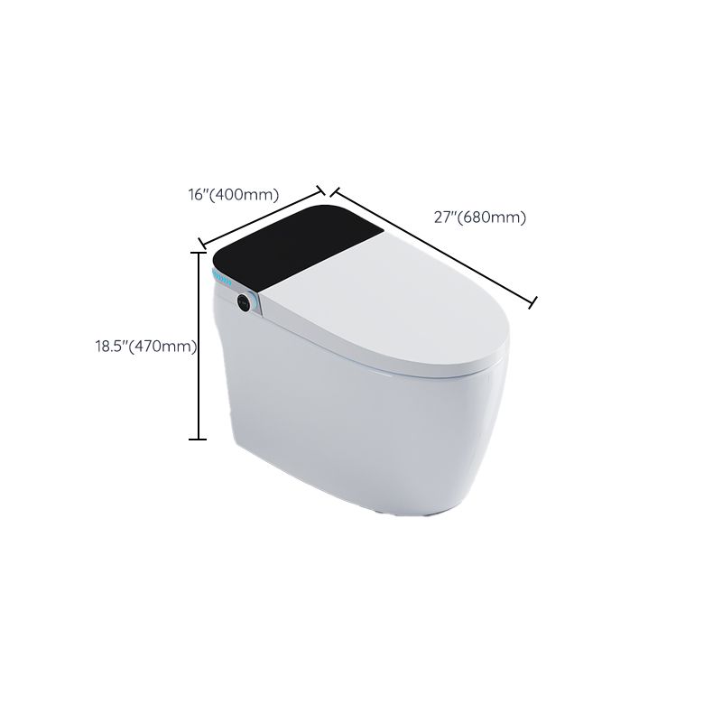 White Elongated Floor Standing Bidet with Heated Seat and Foot Sensor