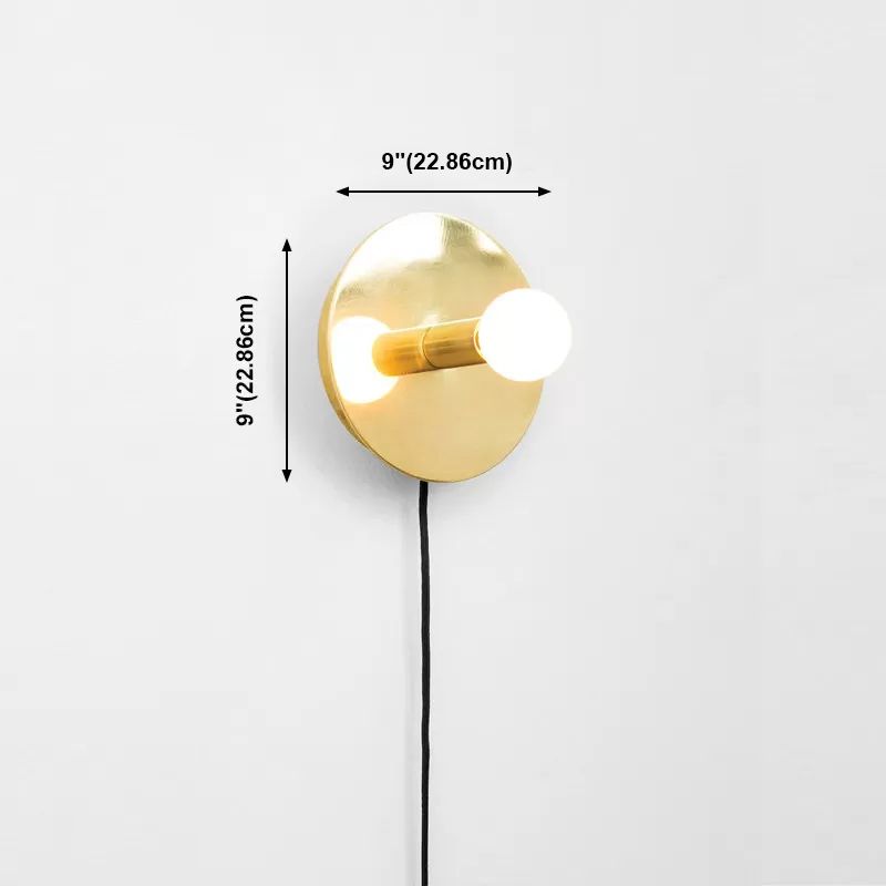 Metal Wall Lighting Fixtures Modern Style 1 Light Wall Mounted Light Fixture in Gold