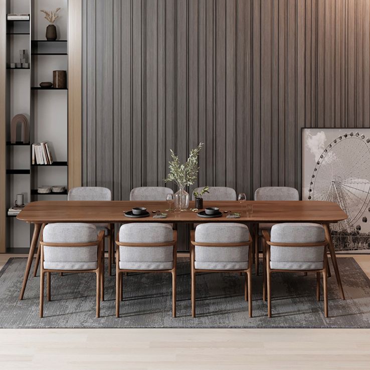 Mesa rectangular de madera maciza de pino, mesa de comedor moderna marrón con 4 patas para restaurante
