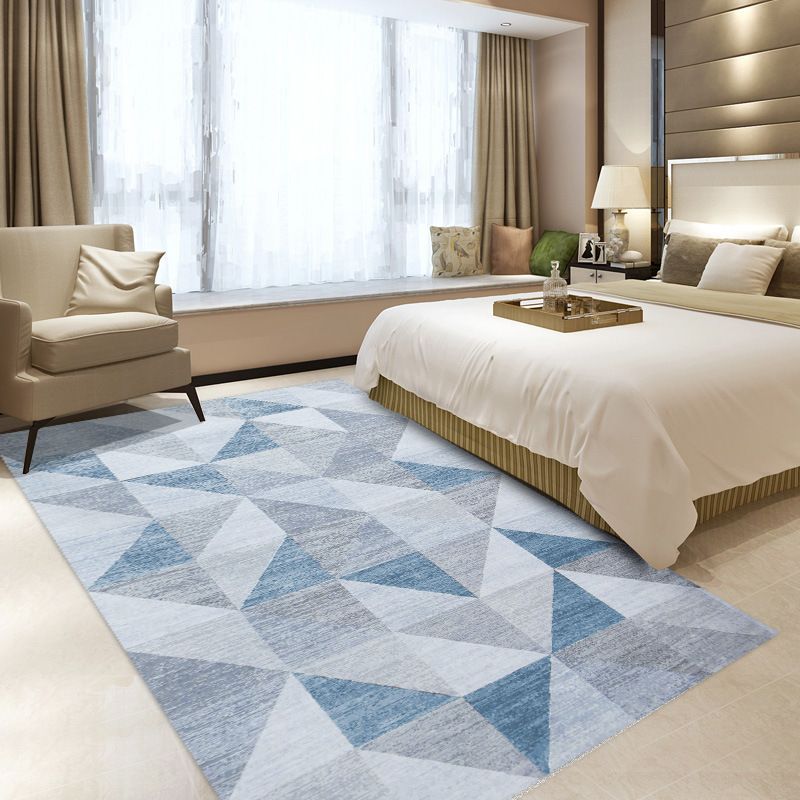 Decorative Geometry Printed Area Rug Modern Simplicity Area Carpet Polyester Non-Slip Backing Carpet for Living Room