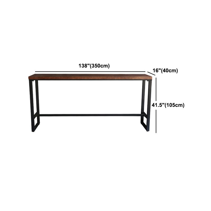 Industrial 1/6 Pieces Bar Table Set Rectangle Pine Wood Counter Table with High Stools