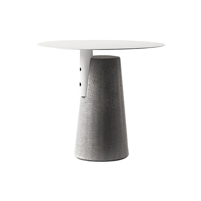 Contemporary Metal Round Side Table Concrete Pedestal End Table