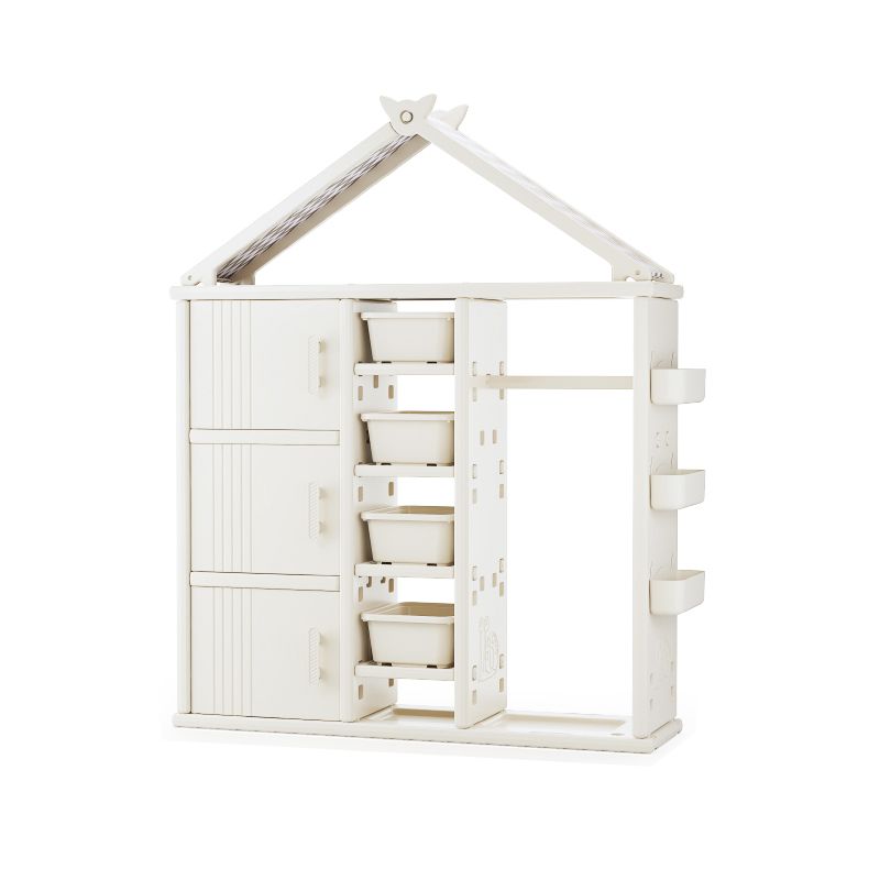 Modern Style Plastic Frame Wardrobe Freestanding Wardrobe with Shelves and Clothes Rail